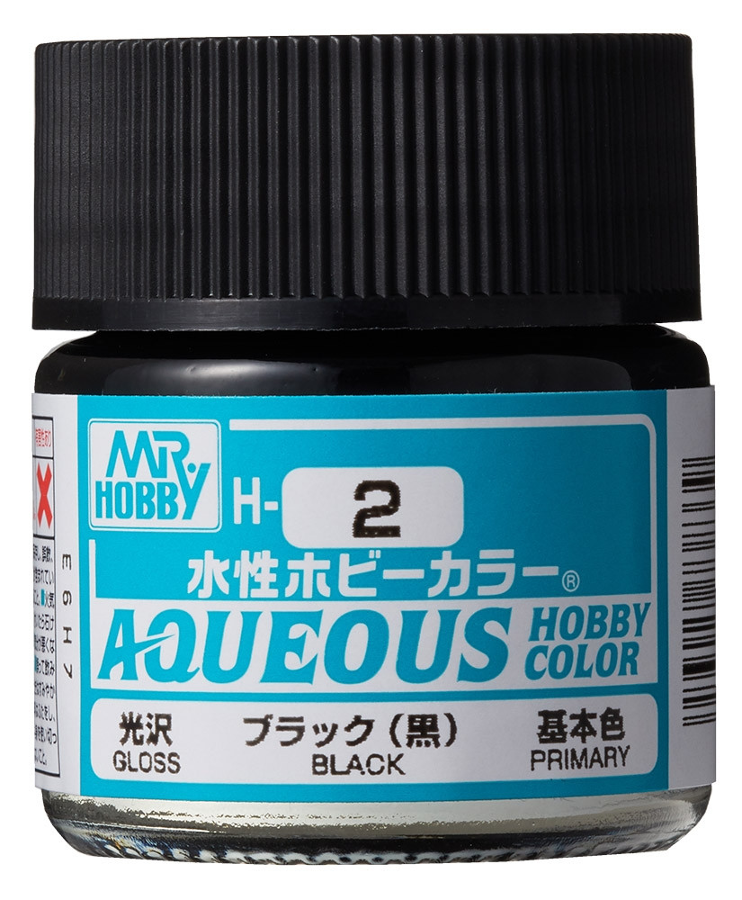 Mr. Hobby Mr Hobby Aqueous Hobby Color H-002 Black Gloss 10ml