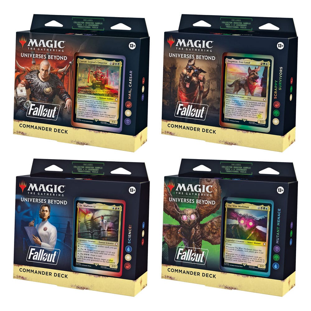 Wizards of the Coast Magic the Gathering Universes Beyond: Fallout Commander  Decks Display (4 Packs) english - Kikatek UK