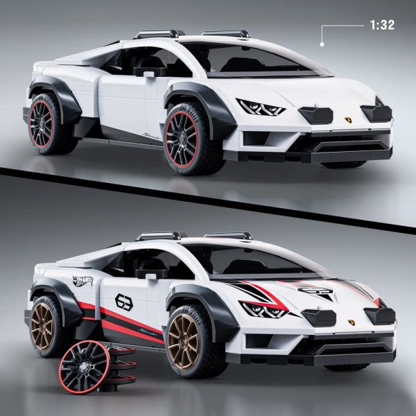 Hot Wheels Speed Mattel Brick Shop Building Set 1/32 Lamborghini Hurac&aacute;n Sterrato Additional Image 2