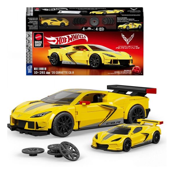 Hot Wheels Speed Mattel Brick Shop Building Set 1/32 '20 Corvette C8.R Main Image