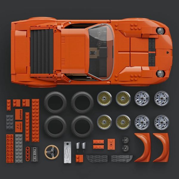 Hot Wheels Premium Mattel Brick Shop Building Set 1/12 Lamborghini Miura P400 SV Additional Image 3