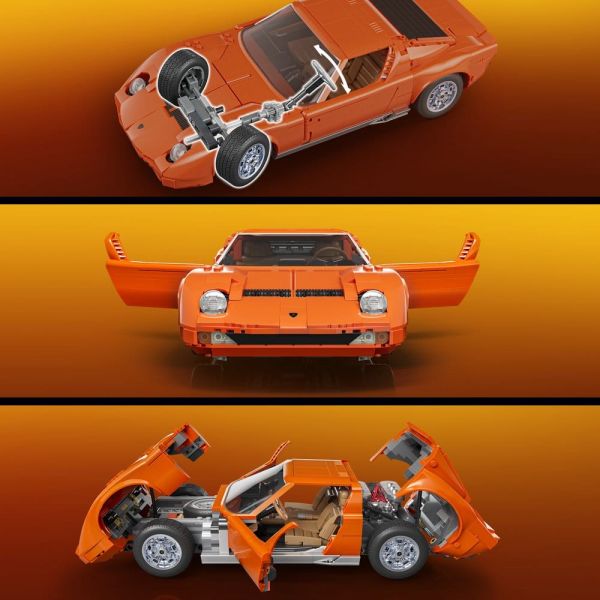 Hot Wheels Premium Mattel Brick Shop Building Set 1/12 Lamborghini Miura P400 SV Additional Image 5