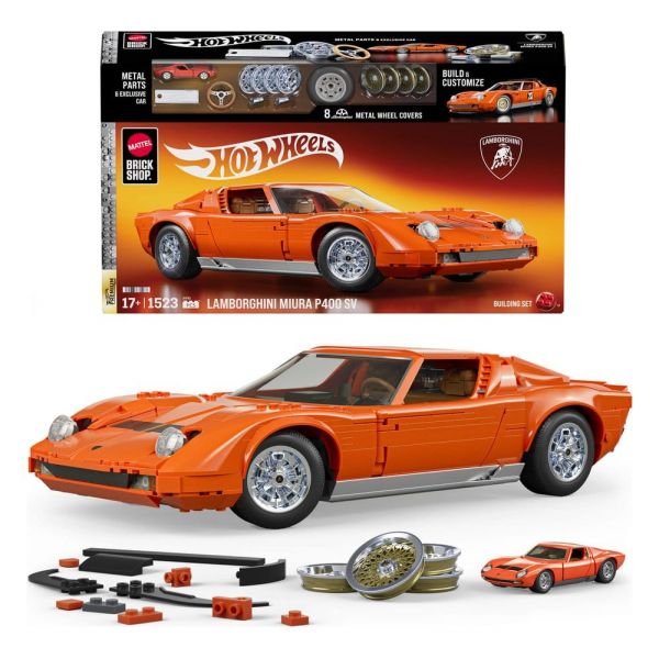 Hot Wheels Premium Mattel Brick Shop Building Set 1/12 Lamborghini Miura P400 SV Main Image