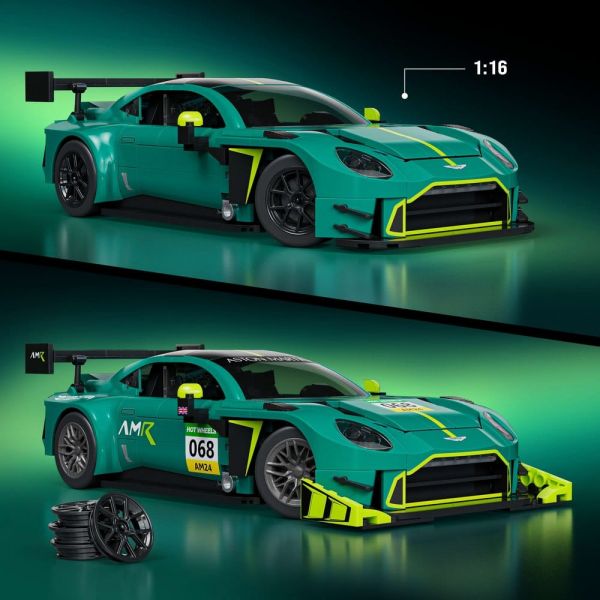 Hot Wheels Elite Mattel Brick Shop Building Set 1/16 '24 Aston Martin Vantage GT3 Additional Image 3