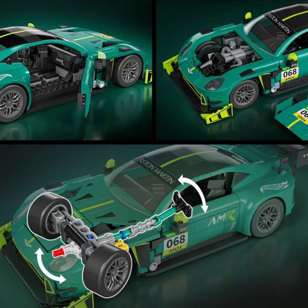 Hot Wheels Elite Mattel Brick Shop Building Set 1/16 '24 Aston Martin Vantage GT3 Additional Image 7