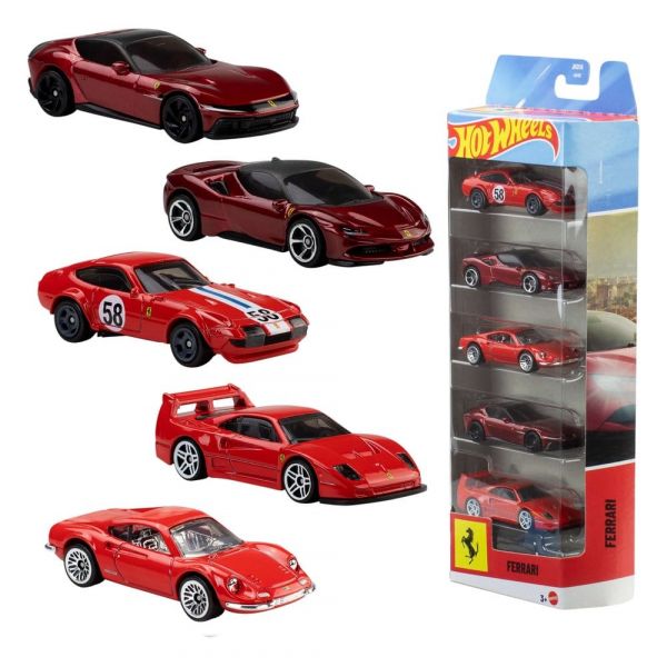 Ferrari Hot Wheels Die-Cast Vehicle 5-Pack 1/64 Main Image