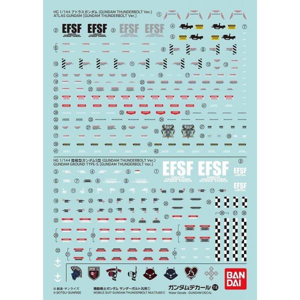 Gundam Decal GD-114 Gundam Thunderbolt Series Decal Set #1 Main Image