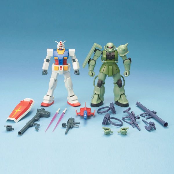 HG Gunpla Starter Set: RX-78-2 Gundam Vs. Zaku II (Mobile Suit Gundam) Image