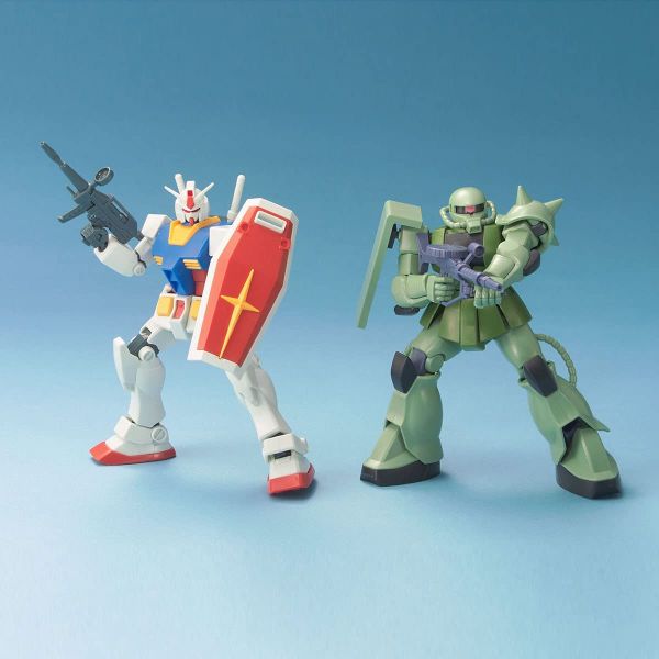 HG Gunpla Starter Set: RX-78-2 Gundam Vs. Zaku II (Mobile Suit Gundam) Image