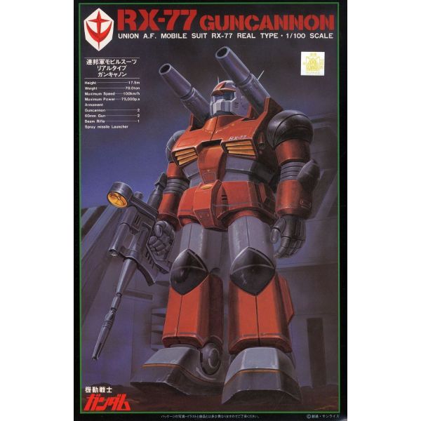 RX-77 Guncannon Real Type - 1/100 Scale Model Kit (Gundam 0079) Image