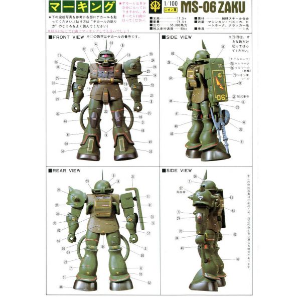 MS-06 Zaku II Real Type - 1/100 Scale Model Kit (Mobile Suit Gundam) Additional Image 4