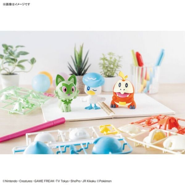 Pokemon Plamo Collection Quick!! 18 + 19 + 20 Sprigatito Quaxly Fuecoco Set (Pokemon) Additional Image 6