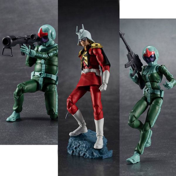 G.M.G. Zeon Soldiers 04-06 Normal Suit Soldiers & Char Aznable Set with Bonus Head Parts (Mobile Suit Gundam) Image