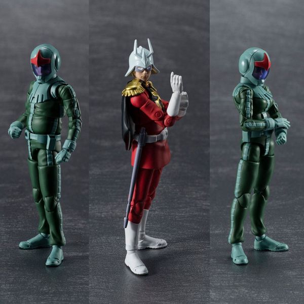G.M.G. Zeon Soldiers 04-06 Normal Suit Soldiers & Char Aznable Set with Bonus Head Parts (Mobile Suit Gundam) Image