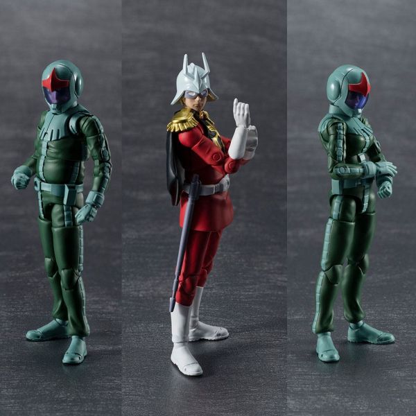 G.M.G. Zeon Soldiers 04-06 Normal Suit Soldiers & Char Aznable Set with Bonus Head Parts (Mobile Suit Gundam) Image