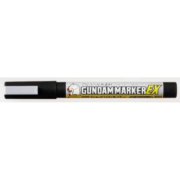 Gundam Marker EX XGM-02 Shine Silver (Angled Flat Edge Tip / Alcohol Based Paint) Main Image
