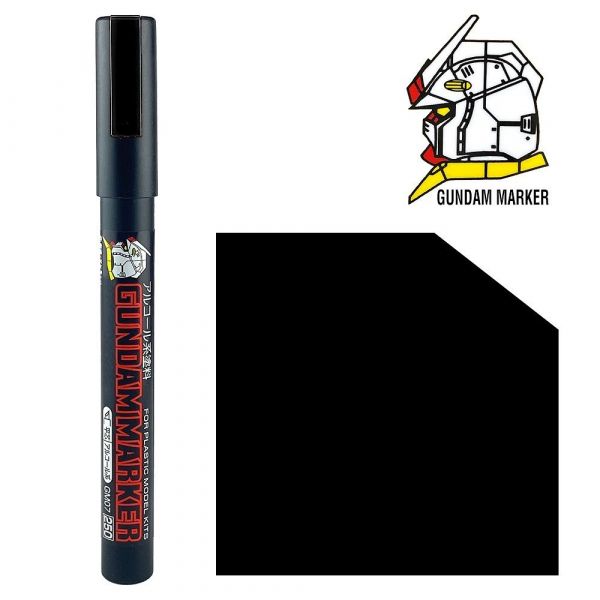 Gundam Marker GM-10 Gundam Black (Angled Flat Edge Tip / Alcohol Based Paint) Main Image