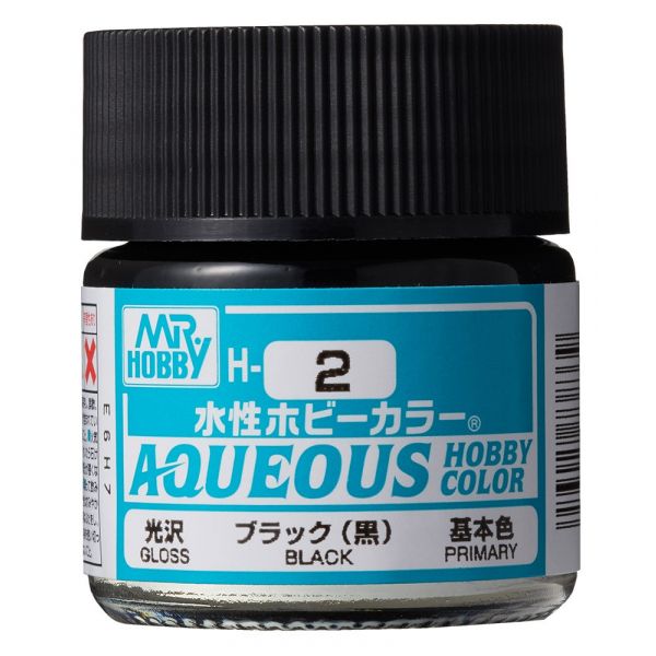 Mr Hobby Aqueous Hobby Color H-002 Black Gloss 10ml Image