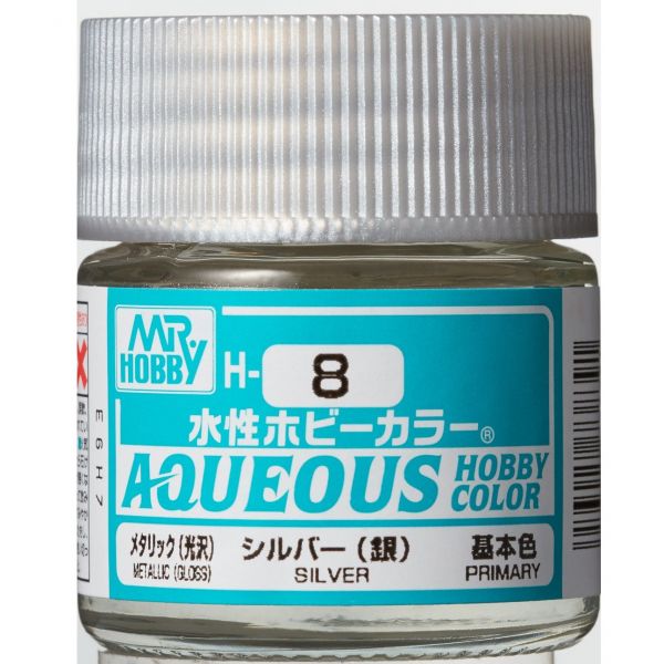 Mr Hobby Aqueous Hobby Color H-008 Silver Metallic 10ml Main Image