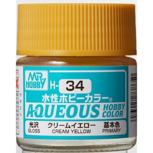 Mr Hobby Aqueous Hobby Color H-034 Cream Yellow Gloss 10ml Image