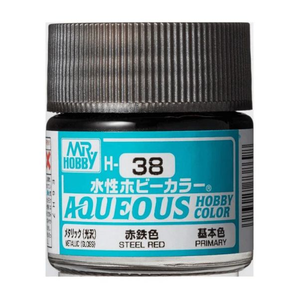 Mr Hobby Aqueous Hobby Color H-038 Steel Red Metallic 10ml Main Image