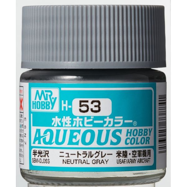 Mr Hobby Aqueous Hobby Color H-053 Neutral Gray (US) Semi Gloss 10ml Image