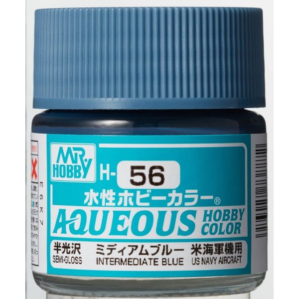 Mr Hobby Aqueous Hobby Color H-056 Intermediate Blue (US) Semi Gloss 10ml Image