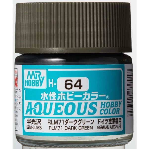 Mr Hobby Aqueous Hobby Color H-064 RLM71 Dark Green (G) Semi Gloss 10ml Image