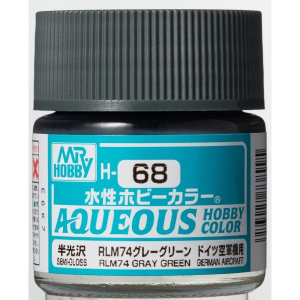 Mr Hobby Aqueous Hobby Color H-068 RLM74 Gray Green Semi Gloss 10ml Image