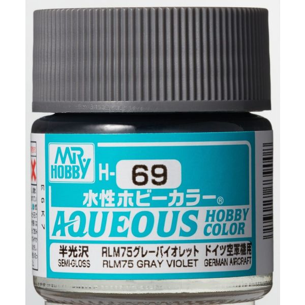 Mr Hobby Aqueous Hobby Color H-069 RLM75 GRAY (G) Semi Gloss 10ml Image