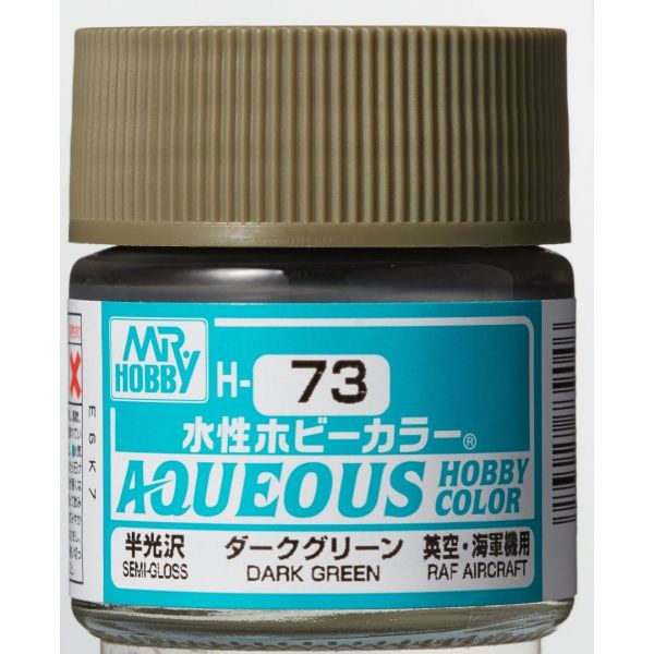 Mr Hobby Aqueous Hobby Color H-073 Dark Green (UK) Semi Gloss 10ml Image