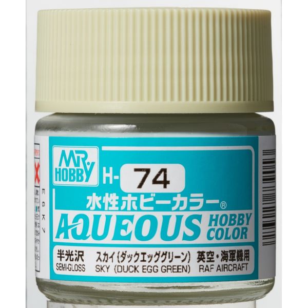 Mr Hobby Aqueous Hobby Color H-074 Sky (Duck Egg Green) (UK) Semi Gloss 10ml Image