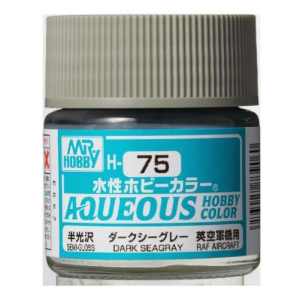 Mr Hobby Aqueous Hobby Color H-075 Dark SeaGray (UK) Semi Gloss 10ml Image