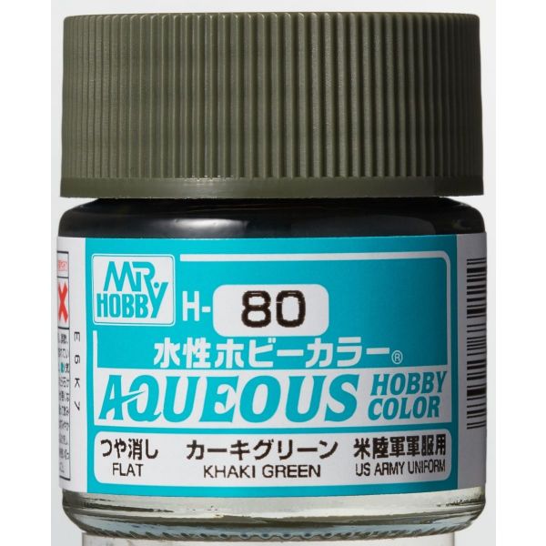 Mr Hobby Aqueous Hobby Color H-080 Khaki Green (US) Matte 10ml Image