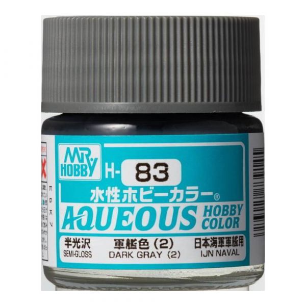 Mr Hobby Aqueous Hobby Color H-083 Dark Gray [2] (J) Semi Gloss 10ml Image