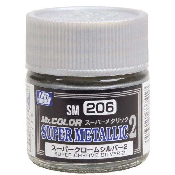 Mr Color Super Metallic 2 SM-206 Super Chrome Silver II - 10ml Image