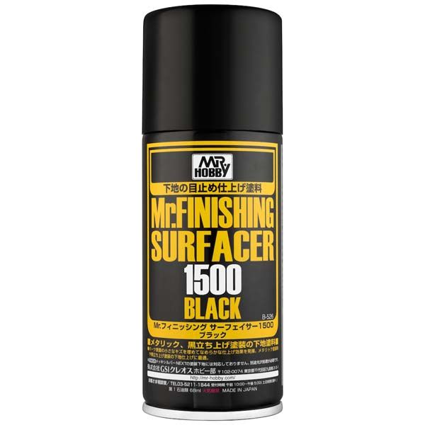 Mr Finishing Surfacer 1500 Black Spray (170ml) Main Image