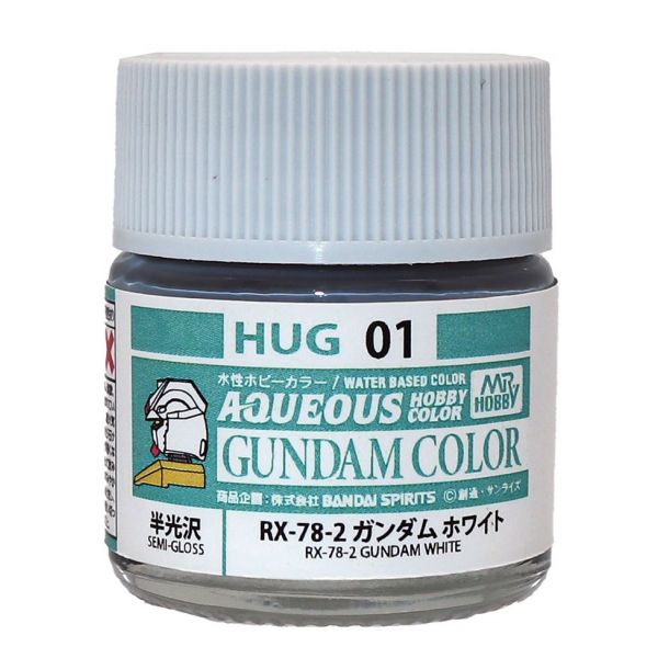 Mr Hobby Aqueous Gundam Color HUG-01 RX-78-2 Gundam White Semi Gloss 10ml Image