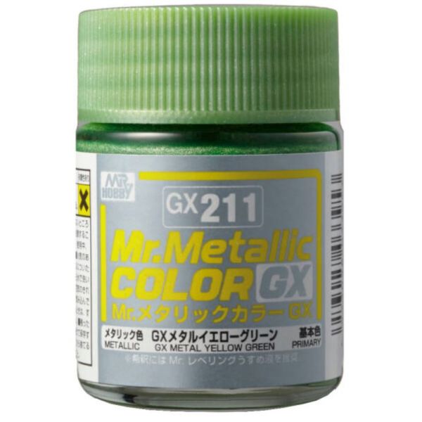 Mr Metallic Color GX-211 Metal Yellow Green Metallic 18ml Image