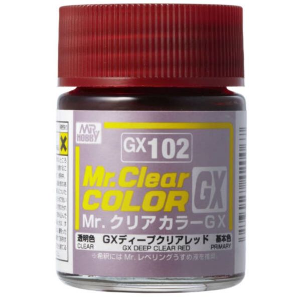 Mr Clear Color GX GX-102 Deep Clear Red 18ml Image
