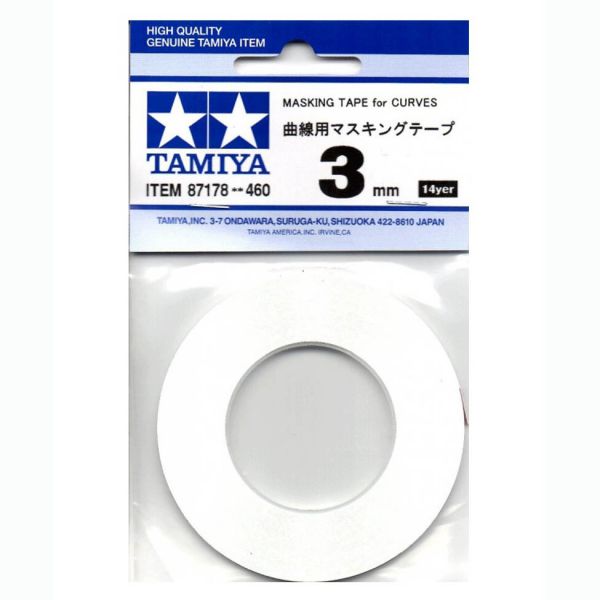 [Discontinued] Tamiya Curve Masking Tape 3mm Width 20m Length (Single Roll) Image