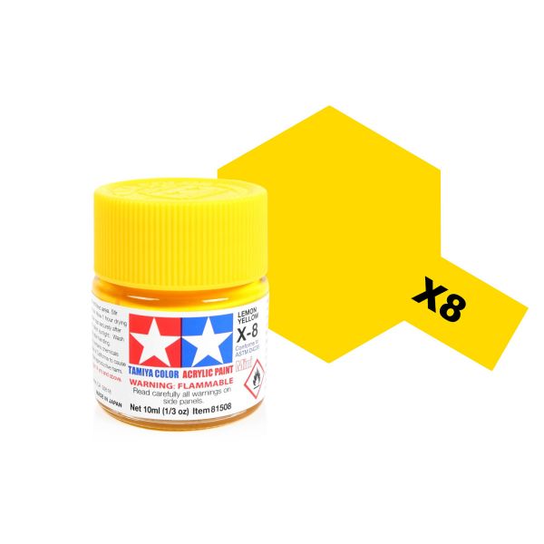 Tamiya Acrylic Mini X-8 Lemon Yellow Main Image