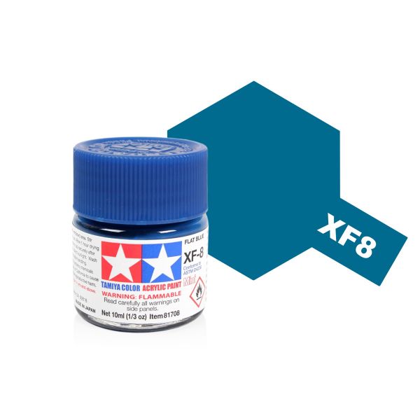Tamiya Acrylic Mini XF-8 Flat Blue Main Image
