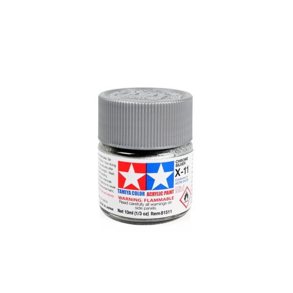 Tamiya Acrylic Mini X-11 Chrome Silver Additional Image 1