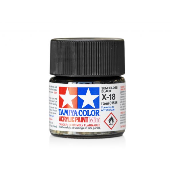 Tamiya Acrylic Mini X-18 Semi Gloss Black Additional Image 2