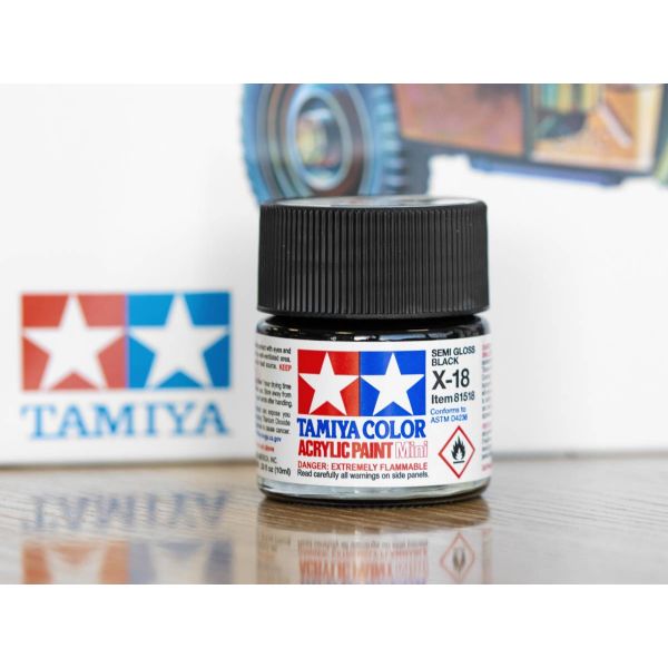 Tamiya Acrylic Mini X-18 Semi Gloss Black Additional Image 3