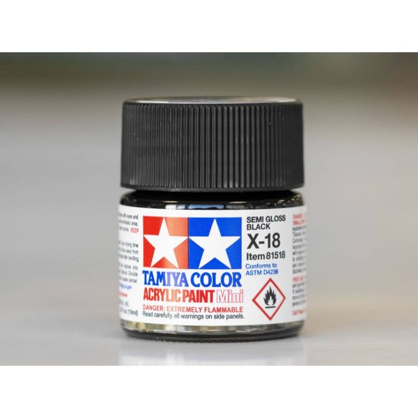 Tamiya Acrylic Mini X-18 Semi Gloss Black Additional Image 5