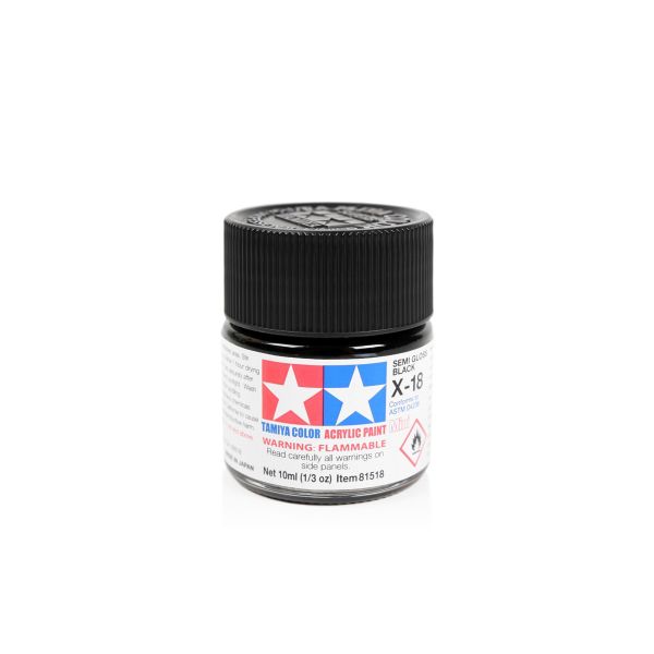 Tamiya Acrylic Mini X-18 Semi Gloss Black Additional Image 6