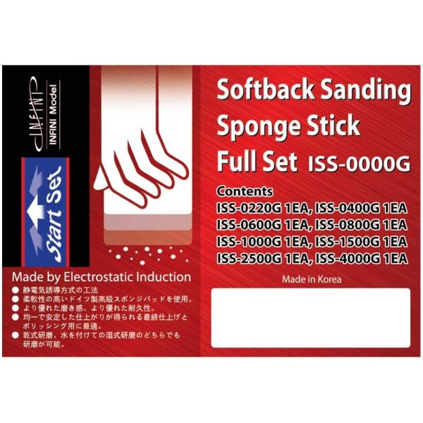 Infini Model Sanding Sponge Sticks Full Set 220 Grit to 4000 Grit (8 Pieces) Additional Image 1