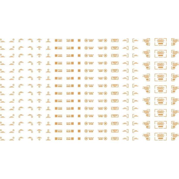 HiQParts RB03 Caution Decal One Color Orange 1/100 Scale (1 Sheet) Additional Image 5